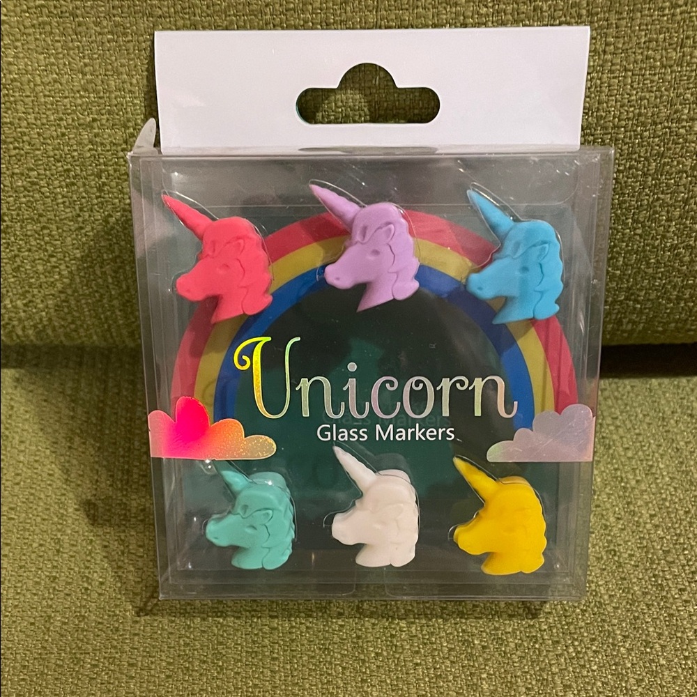 Cost Plus World Market Unicorn Glass Markers - Multicolor